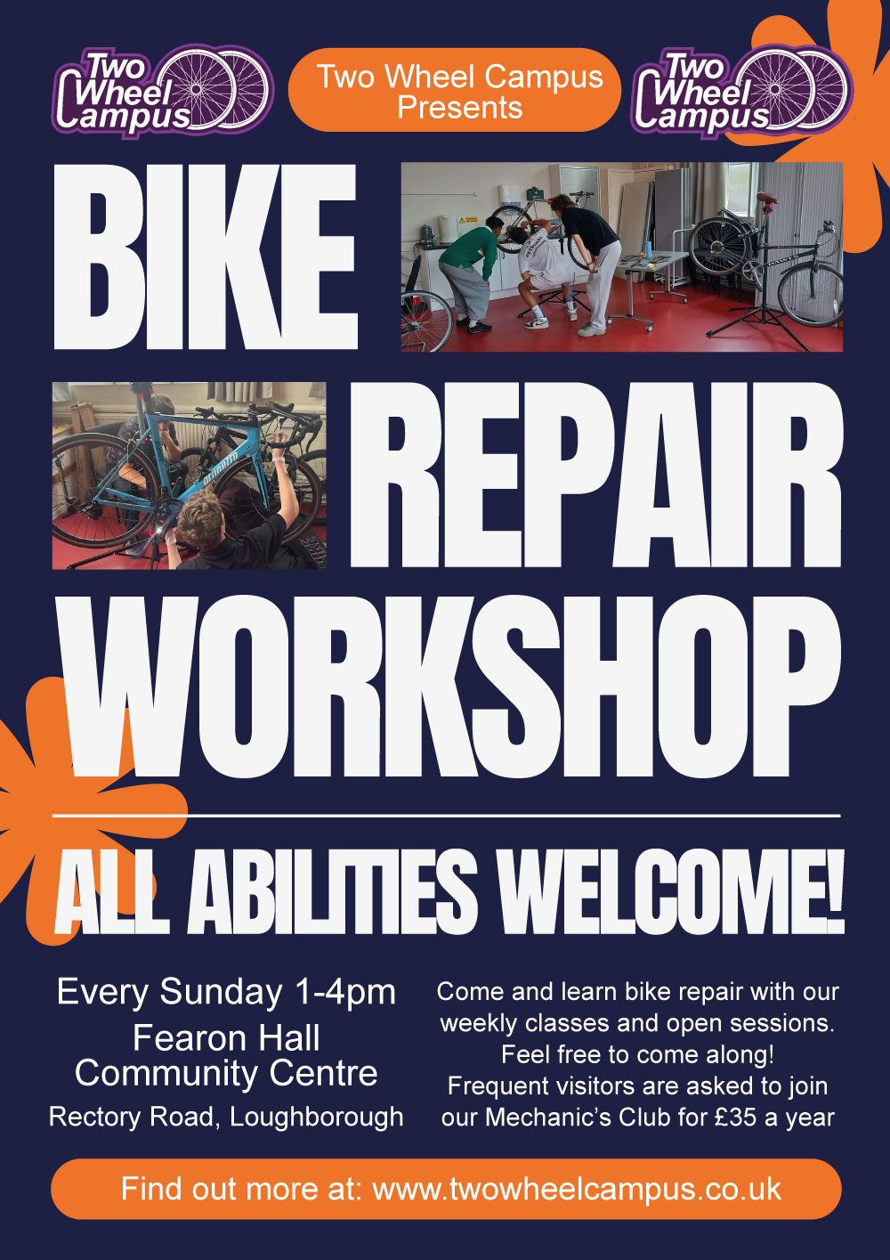 Bike Repair Workshop every Sunday 1pm-4pm